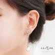 【大東山樑御珊瑚】天然珍珠近圓銀鍍K白水鑽耳環(6mm)
