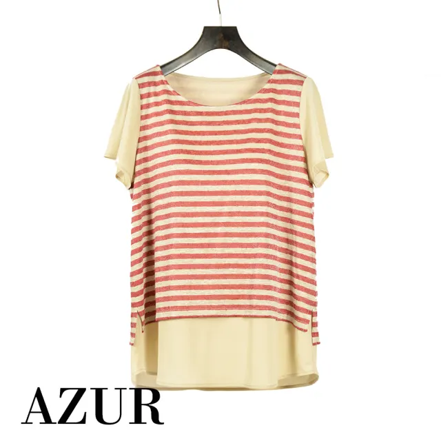 【AZUR】經典款條紋兩件式上衣