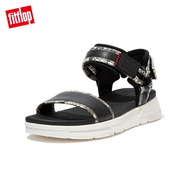 FitFlop HEDA SNAKE-PRINT BACK-STRAP SANDALS 時尚運動風後帶涼鞋-女(黑色/蛇紋)