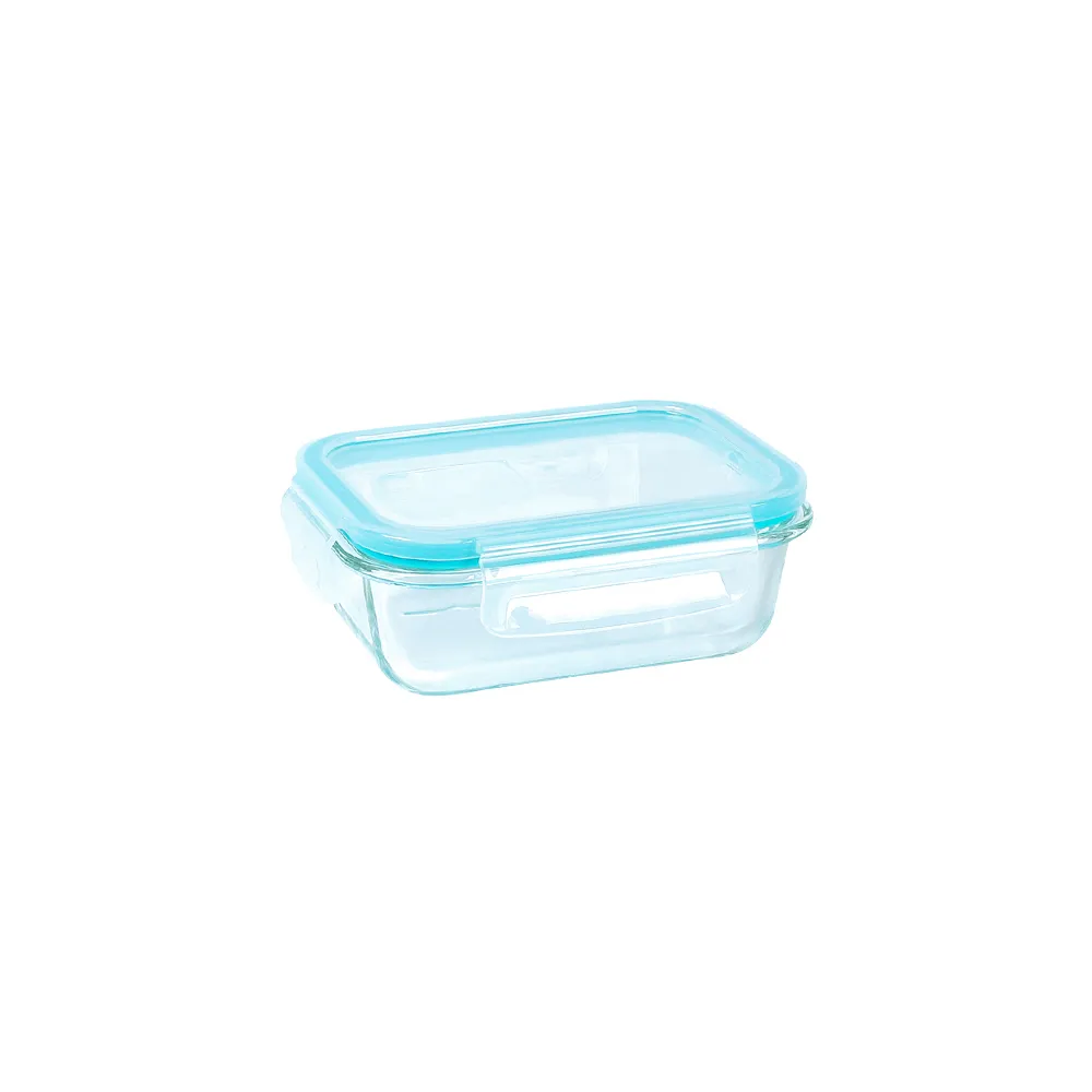 【Quasi】芬格長型玻璃耐熱保鮮盒370ml(微/蒸/烤三用)