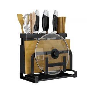 【TD 樂活】廚房壁掛台面兩用多用途刀架 鍋蓋砧板架 收納架 