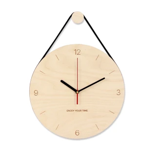 【iINDOORS 英倫家居】Loft 簡約設計時鐘(樺木黑針30cm)
