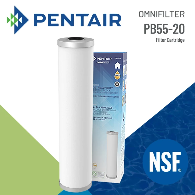 【Pentair】專業除鉛全戶過濾濾心(除鉛+囊胞 PB55-20-SC-S18)