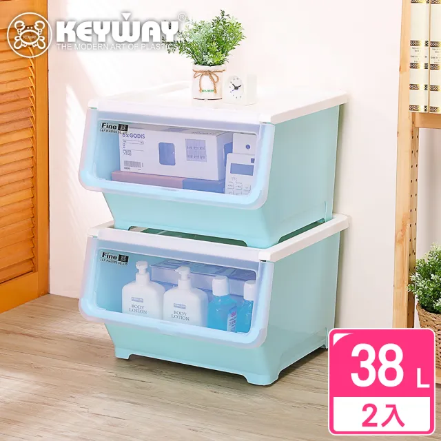 【KEYWAY 聯府】面寬45-馬德里直取式收納箱38L-2入(透明前蓋 整理箱 MIT台灣製造)