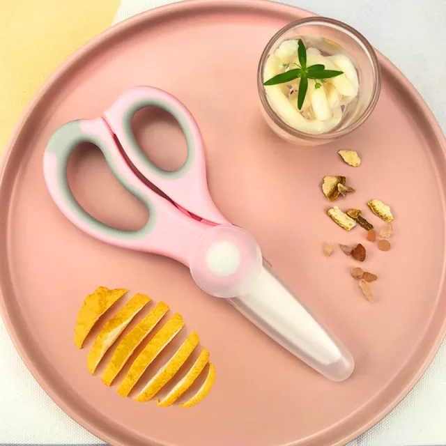 【寶寶用品】陶瓷嬰兒輔食剪刀附收納盒-2入(便攜 輔食剪 食物剪 料理剪 寶寶剪 副食品剪 安全剪刀)