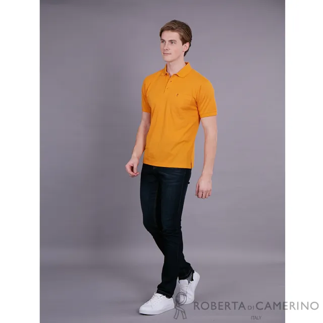 【ROBERTA諾貝達】獨領風騷 吸濕排汗短袖POLO棉衫(橘色)