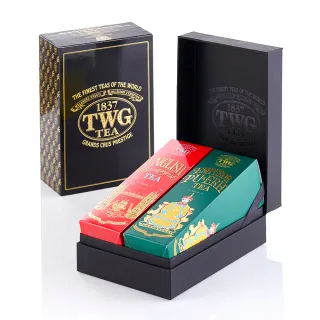 【TWG Tea】時尚茶罐雙入禮盒組 英式早餐茶100g+帝王普洱100g(黑茶+普洱茶)