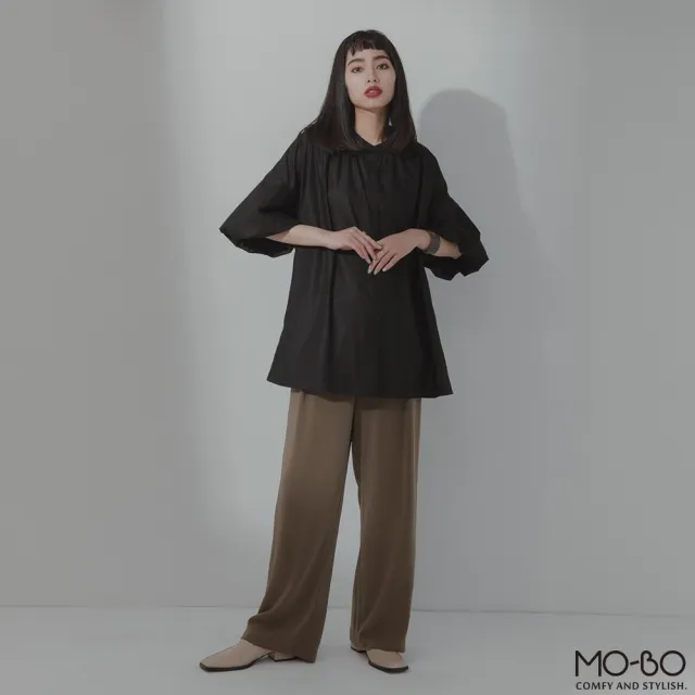 【MO-BO】一世難忘大釦環垂墜寬褲(褲子)