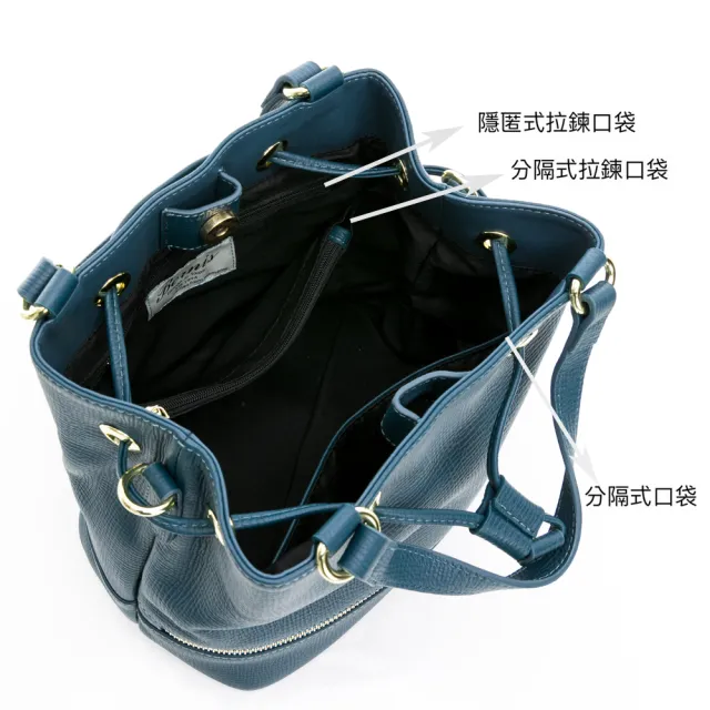 【BERNIS 貝爾尼斯】雙11 2way手提斜背水桶包(BNZ20806LT藍色)