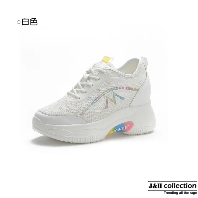 【J&H collection】休閒時尚透氣網布增高老爹鞋(現+預  白色網布 / 白色)