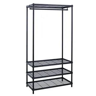 【居家cheaper】厚鐵框45X90X208CM四層單桿衣架(吊衣架組/波浪架/層架/置物架/儲藏架/貨架)