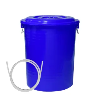 【G+ 居家】MIT 台製RO廢水收集桶 萬用桶56L(1入組-附蓋附提把 隨機色出貨)