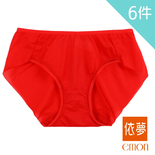 【emon】微亮魅力 性感無痕低腰三角褲 6件組(隨機色)