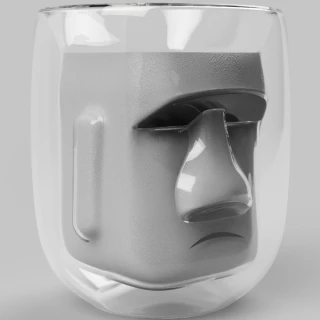 【MERCI Design】摩艾雙層玻璃杯(摩艾 雙層 玻璃杯)