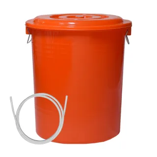 【G+ 居家】MIT 台製RO廢水收集桶 萬用桶125L(1入組-附蓋附提把 隨機色出貨)
