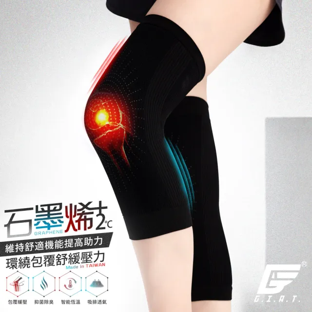 【GIAT】1雙組-石墨烯遠紅外線男女適用彈力護膝套(台灣製MIT)