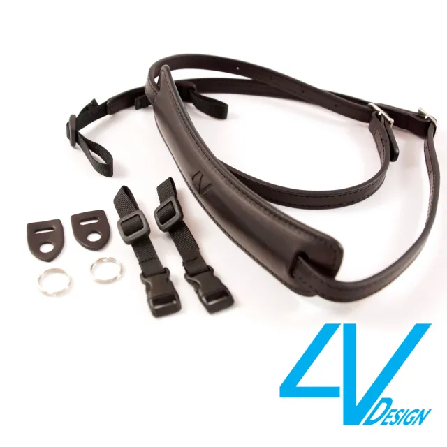 【義大利4V Design】LUSSO-MEDIUM系列相機背帶 MP01B-VV0909-黑/黑色/M(彩宣總代理)