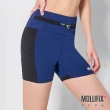 【Mollifix 瑪莉菲絲】水陸兩用速乾防曬3分褲瑜珈褲、瑜珈服、Legging(藍)