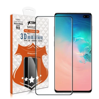 【VXTRA】三星 Samsung Galaxy S10+/S10 Plus 3D全膠貼合 滿版疏水疏油9H鋼化頂級玻璃膜-黑