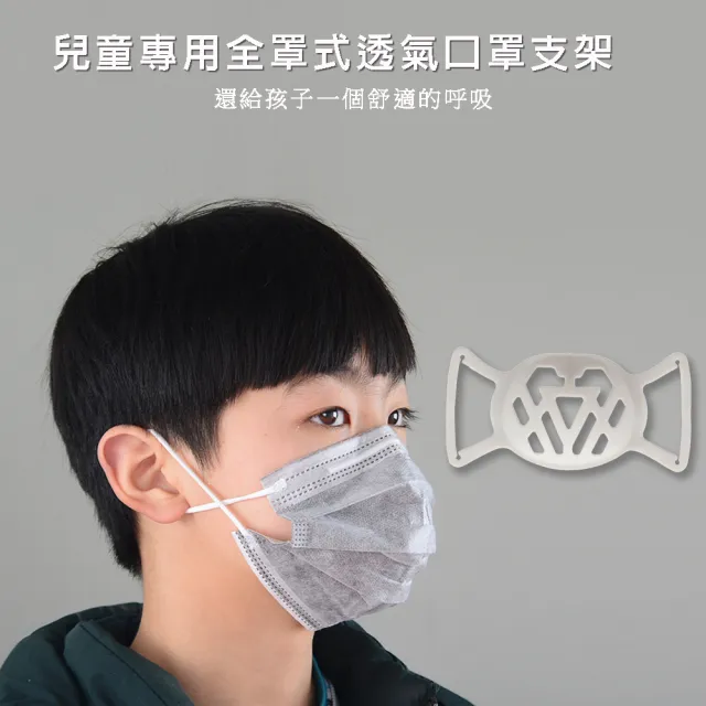 【DW 達微科技】SC04兒童專用款全罩透氣立體矽膠口罩支架(30入)