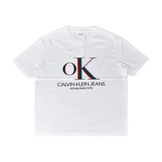 【Calvin Klein 凱文克萊】CK Calvin Klein多色OK印花LOGO純棉短T(XS/S/M/白)