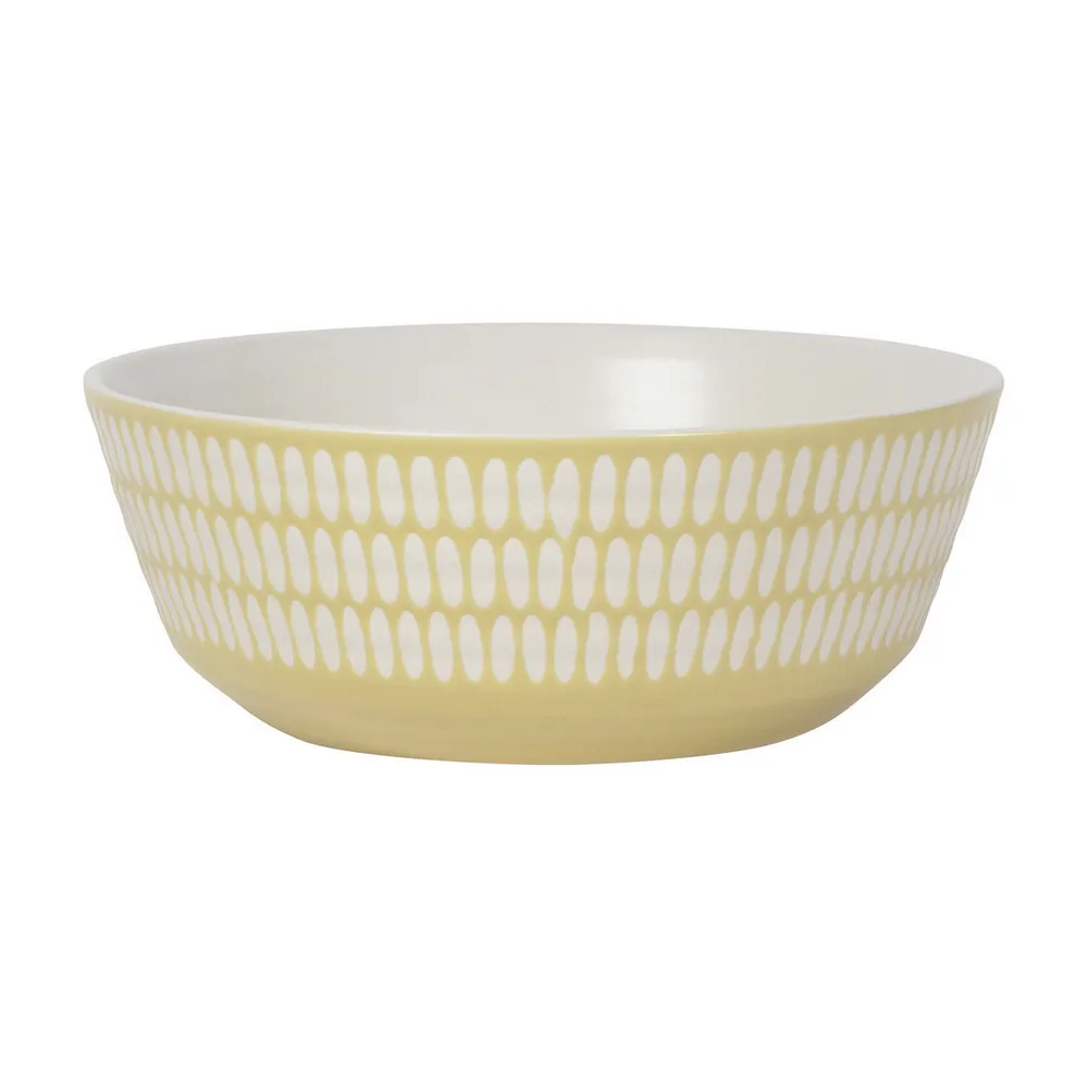 【DANICA】陶製餐碗 長點黃15.5cm(飯碗 湯碗)