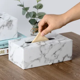 【Jun Jun】皮革大理石紋面紙盒(防潑水紙巾盒)