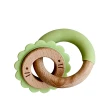 【kushies】LR 矽膠原木造型雙環固齒玩具(粉藍小熊/粉紅小兔/粉綠小獅 - 年節特價)