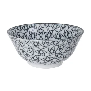 【Tokyo Design】瓷製餐碗 花繩黑15cm(飯碗 湯碗)