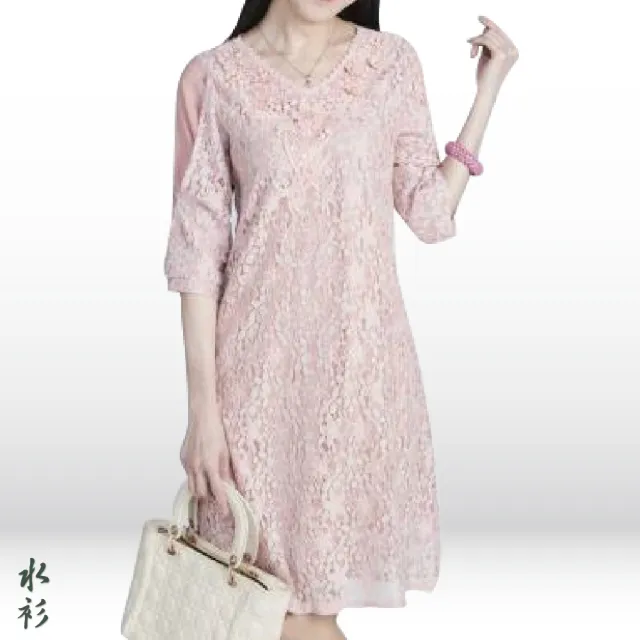 【水衫】精緻花卉款蕾絲洋裝二件組(J03-10)