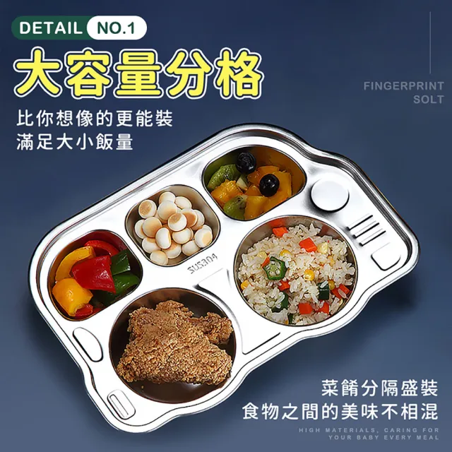 【指選好物】不鏽鋼兒童餐盤(兒童餐具/寶寶卡通餐盤/分隔餐盤/營養午餐盤)