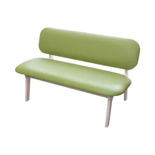 【BODEN】斯頓實木綠色皮兩人座餐椅/二人休閒椅/長椅/穿鞋椅