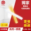 【TOYAMA特亞馬】TS1磁吸USB充電可調光雙模式長亮＋感應LED燈0.9W~9W 2入組(雙模式 長亮照明、感應照明)