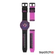 【SWATCH】BIG BOLD系列 TOUCHDOWN 紫色行星-錶盤為特殊相反設計-再送1組錶帶 手錶 瑞士錶 錶(47mm)