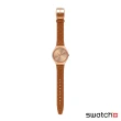 【SWATCH】Skin Irony 超薄金屬系列 BROWN QUILTED 率性棕 手錶 瑞士錶 錶(38mm)