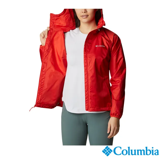 【Columbia 哥倫比亞 官方旗艦】女款-Omni-Tech 防水外套-紅色(URR10470RD / 舒適.防水.休閒)