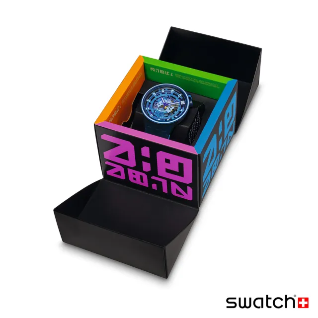 【SWATCH】BIG BOLD系列 SECOND HOME 藍色行星-再送1組錶帶 手錶 瑞士錶 錶(47mm)