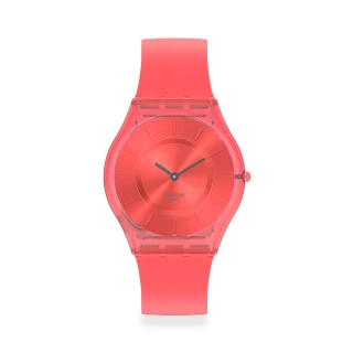 【SWATCH】SKIN超薄系列手錶SWEET CORAL珊瑚橘 瑞士錶 錶(34mm)