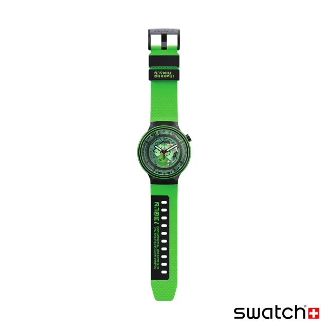 【SWATCH】BIG BOLD系列 COME IN PEACE ! 綠色行星-再送1組錶帶 男錶 女錶 手錶 瑞士錶 錶(47mm)