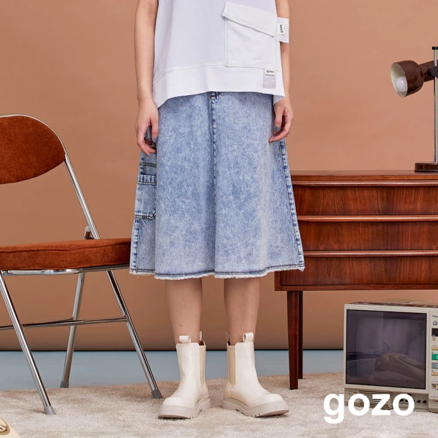 【gozo】個性工裝風 A字傘裙(兩色)