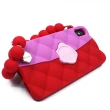 【Candies】iPhone XS Max 適用6.5吋 經典雙色珠鍊晚宴包(紅)