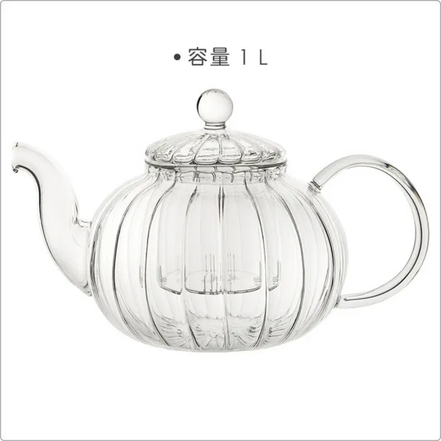 【Utopia】菊花紋玻璃茶壺 1L(泡茶 下午茶 茶具)