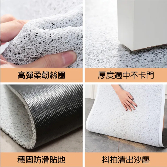 【新錸家居】高彈耐磨PVC絲圈地墊 玄關墊 進門墊45*75cm(刮泥沙踏墊 貓咪貓爪動物卡通 防滑止滑墊門口墊)