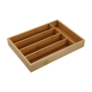 【VERSA】五格竹製餐具收納盒(抽屜格層分隔 碗筷收納)