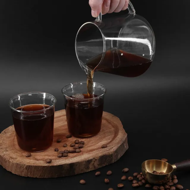 【Minos】玻璃咖啡分享壺 300ml(錐形設計方便搖晃均勻融合)