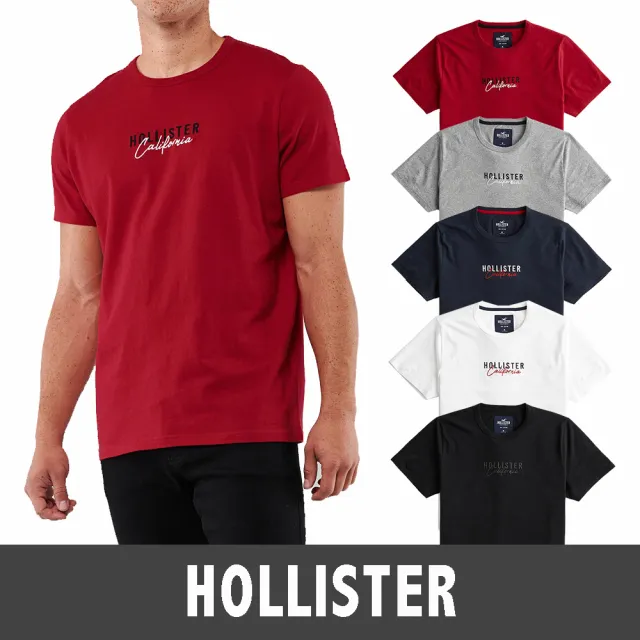【HOLLISTER Co】HCO 海鷗 經典刺繡文字圖案短袖T恤 上衣-多色款組合(平輸品)
