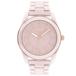 【COACH】官方授權經銷商 優雅質感陶瓷手錶-38mm/粉 母親節 禮物(14503772)