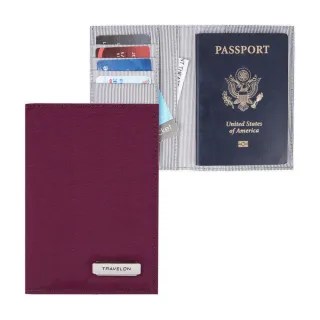 【Travelon】兩折式護照夾 桃紅(RFID防盜 護照保護套 護照包 多功能收納包)