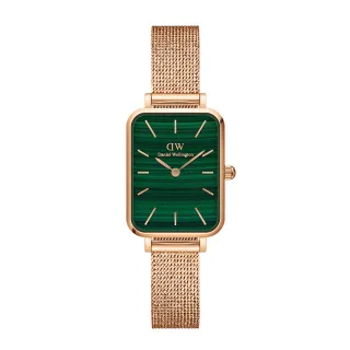 【Daniel Wellington】DW 手錶  Quadro Melrose 20x26mm麥穗式金屬編織小方錶 伯朗大道綠(兩色 DW00100437)