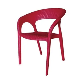 【堡美家具】簡約藤紋塑膠休閒椅-2入組 限單色(台灣製/可堆疊/塑膠椅/洞洞椅/戶外餐椅/靠背椅)